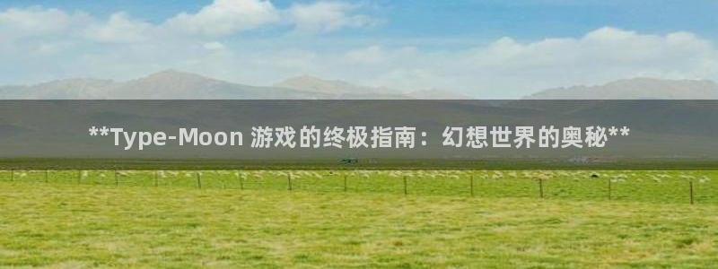 新城平台记7O777：**Type-Moon 游戏的终极指南：幻想世界的奥秘**